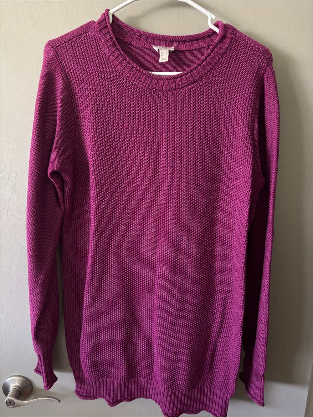 Classic Women's Crewneck Sweater - Magenta Pink
